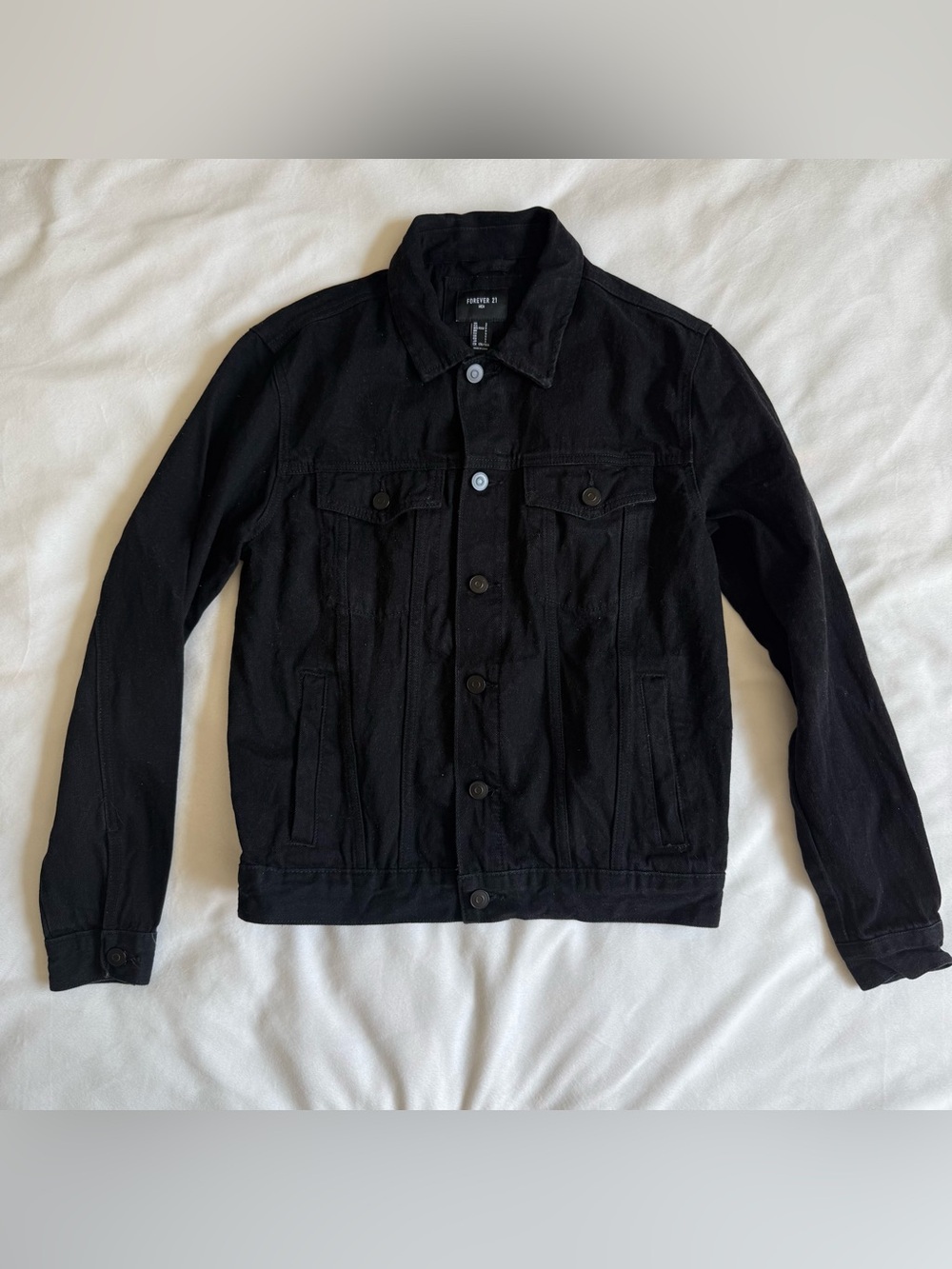 Forever 21 - Men's Classic Black Denim Trucker Jacket